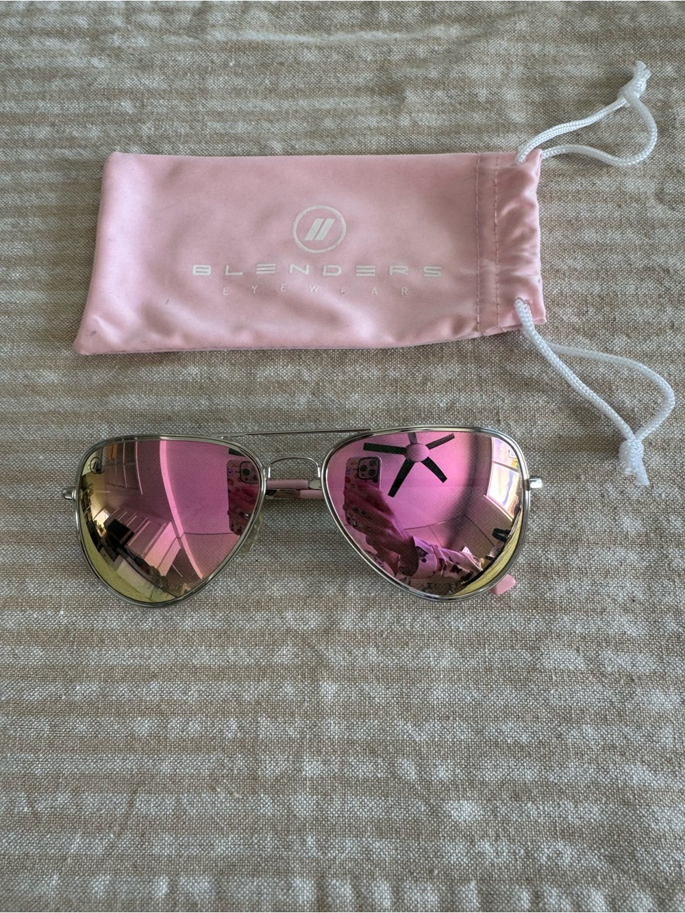 Blenders Eyewear Women's Pink Mirrored Aviator Sunglasses